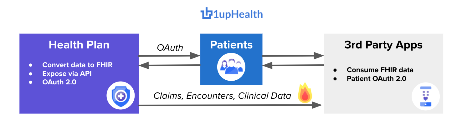 Diagram of the 1up Patient Access API